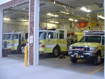 Fire Trucks and Emergency Vehicles Inside Fire Station